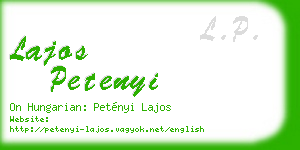 lajos petenyi business card