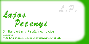 lajos petenyi business card